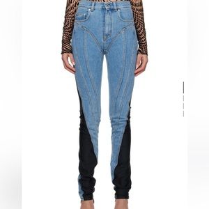 Size 38 Blue Paneled Spiral Jeans Mugler Jeans